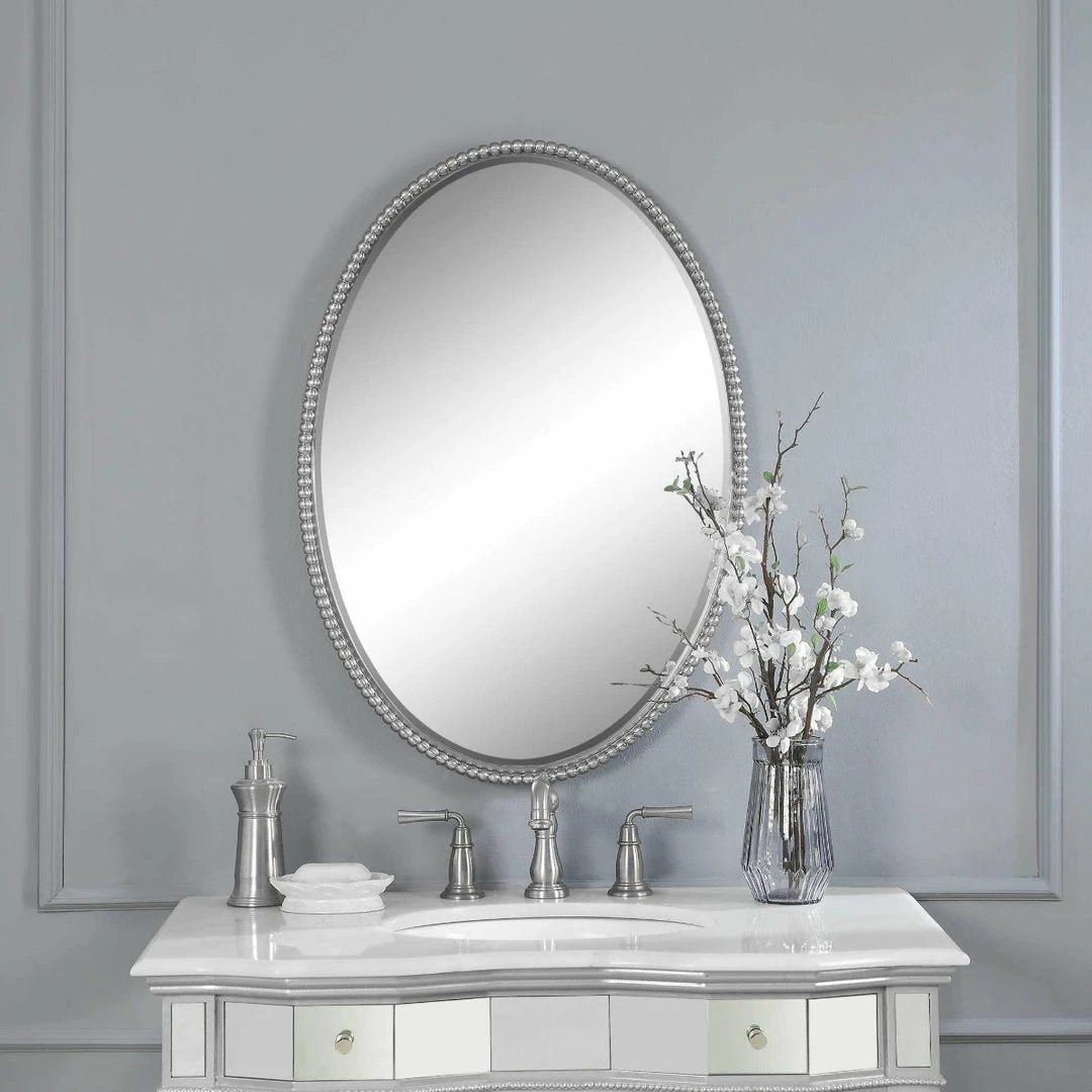 Cheap π UTTERMOST SHERISE BRUSHED NICKEL OVAL MIRROR Mirrors π 3 UTTERMOST SHERISE BRUSHED NICKEL OVAL MIRROR Mirrors
