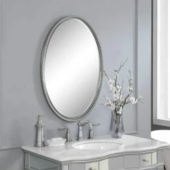 UTTERMOST SHERISE BRUSHED NICKEL OVAL MIRROR Mirrors