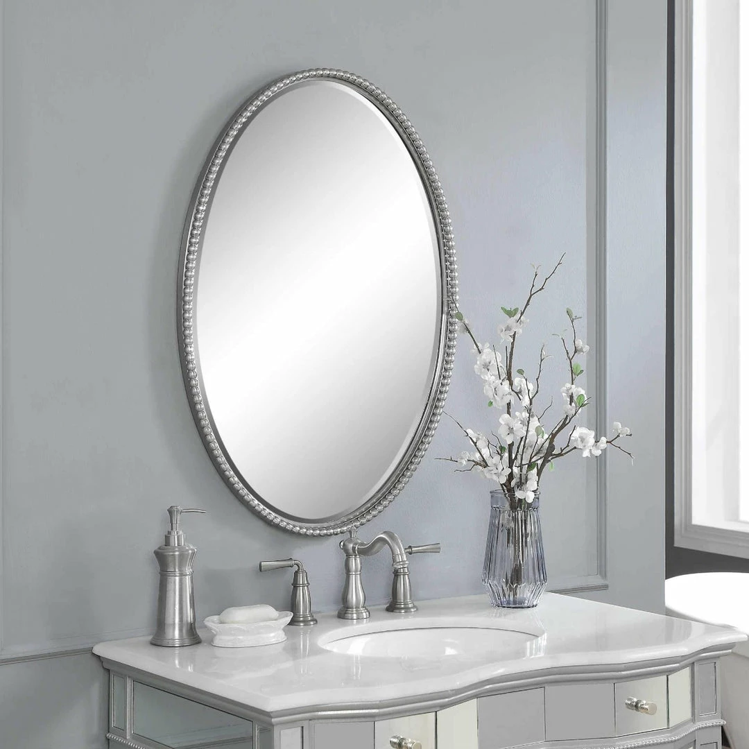 Cheap π UTTERMOST SHERISE BRUSHED NICKEL OVAL MIRROR Mirrors π 2 UTTERMOST SHERISE BRUSHED NICKEL OVAL MIRROR Mirrors