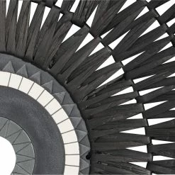 UTTERMOST TRIBU PAINTED CERAMIC + RATTAN WALL DECOR