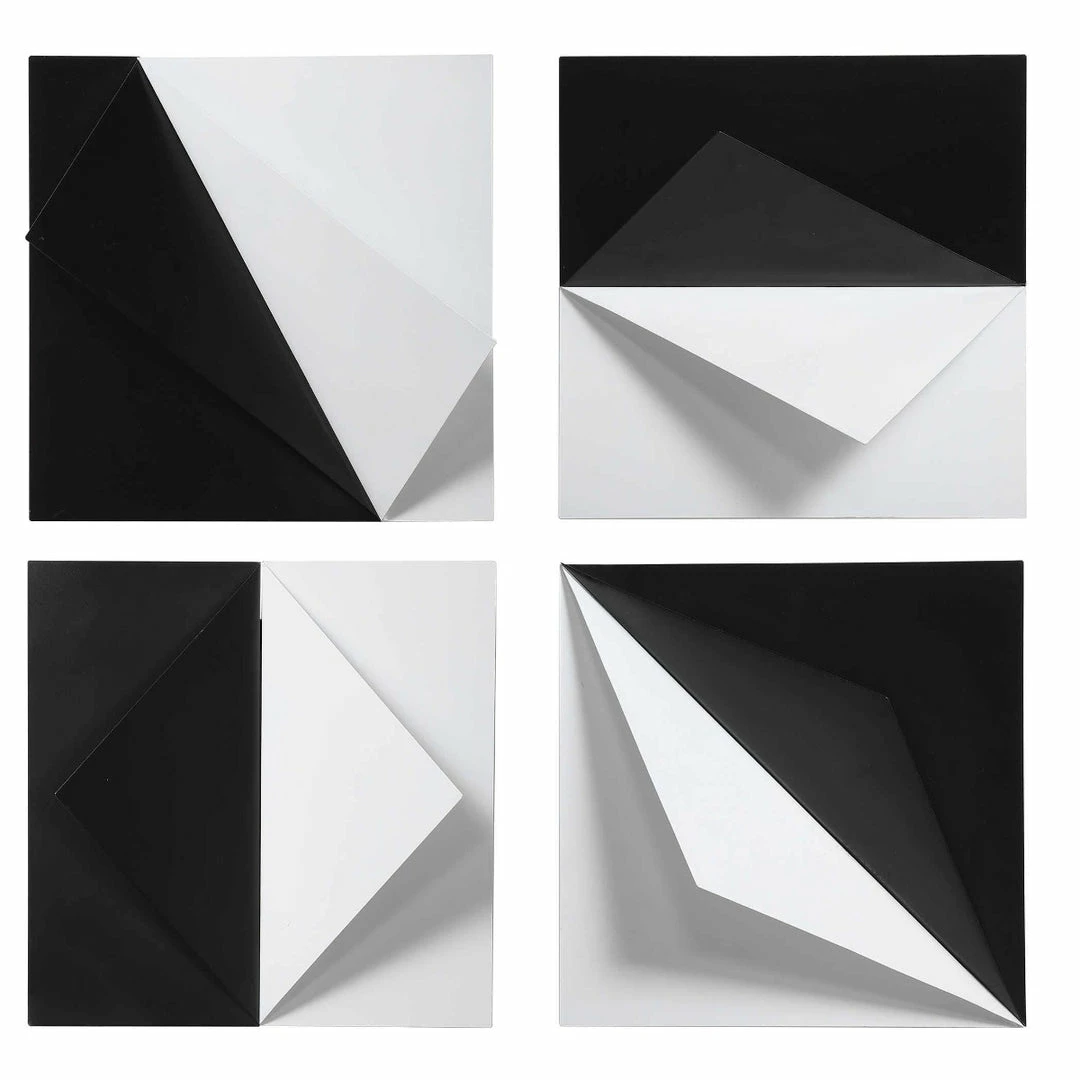 Cheap ๐ UTTERMOST BLACK + WHITE ORIGAMI METAL WALL ART | SET OF 4 โค๏ธ 1 UTTERMOST BLACK + WHITE ORIGAMI METAL WALL ART | SET OF 4