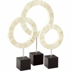 CYAN Pillows + Decor BONE + BLACK CIRCLE SCULPTURES