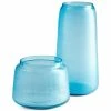 CYAN GRIDDLED SKY VASE Pillows + Decor