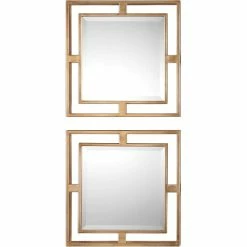 UTTERMOST ALLICK GOLD SQUARE MIRRORS | SET OF 2