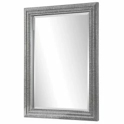UTTERMOST SANDRINE TEXTURED SILVER LEAF MIRROR