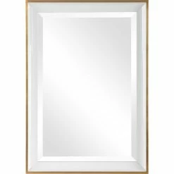 UTTERMOST GEMMA GLOSS WHITE + GOLD VANITY MIRROR Mirrors