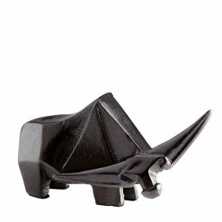 CYAN JAVAN RHINO SCULPTURE