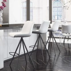 ZUO AKI LEATHERETTE BAR STOOLS | SET OF 2