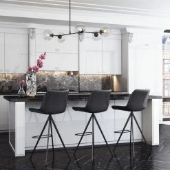 ZUO AKI LEATHERETTE BAR STOOLS | SET OF 2