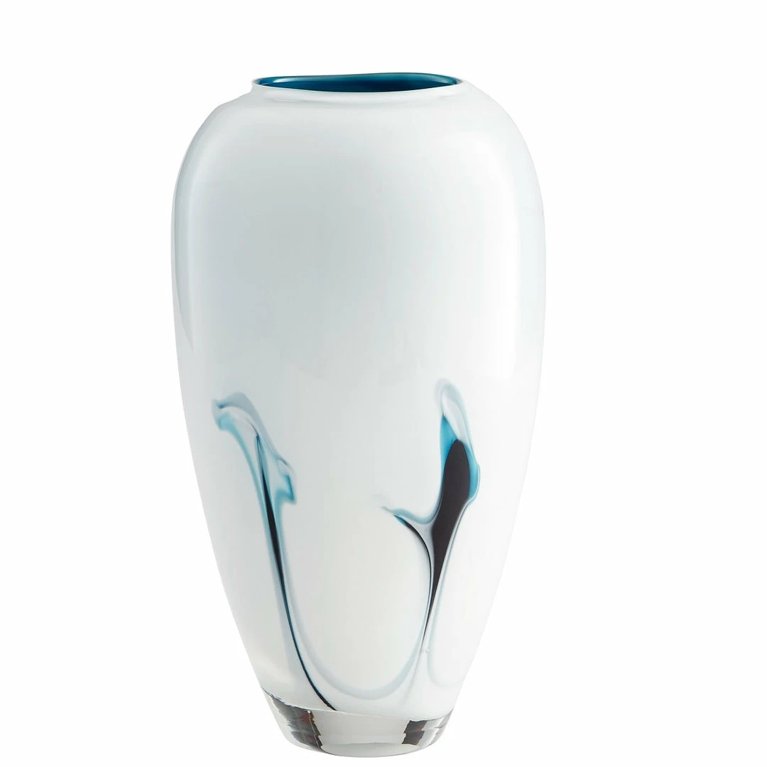 Best Sale โจ CYAN Pillows + Decor DEEP SKY WHITE GLASS VASES ๐ 4 CYAN Pillows + Decor DEEP SKY WHITE GLASS VASES