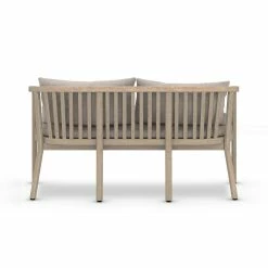 FOUR HANDS TATE OUTDOOR TEAK BENCH: WASHED BROWN