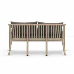 FOUR HANDS TATE OUTDOOR TEAK BENCH: WASHED BROWN