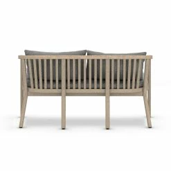 FOUR HANDS TATE OUTDOOR TEAK BENCH: WASHED BROWN