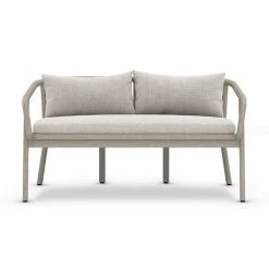FOUR HANDS TATE OUTDOOR TEAK BENCH: WEATHERED GREY