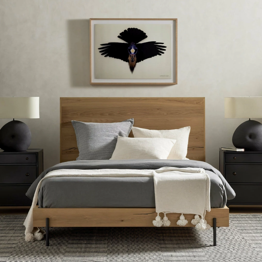 New π FOUR HANDS Furniture EATON LIGHT OAK PLATFORM BED π€© 3 FOUR HANDS Furniture EATON LIGHT OAK PLATFORM BED