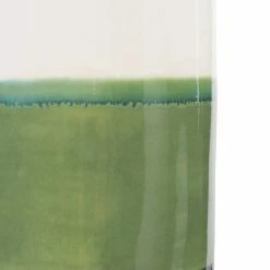 UTTERMOST Pillows + Decor NAVY + GREEN LAYERS EARTHENWARE VASE