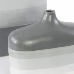 UTTERMOST STRIPED GRAY OMBRE VASES | SET OF 2