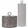 UTTERMOST CYPRIEN SMOKE GREY + WHITE CONTAINERS | SET OF 2 Pillows + Decor