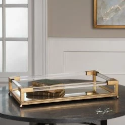 UTTERMOST BALKAN MIRRORED SERVING TRAY: GOLD Accessories