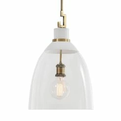 UTTERMOST EVANGELINE AGED BRASS & WHITE PENDANT