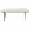 UTTERMOST OLIVIER WHITE FAUX SHEARLING BENCH Living Room