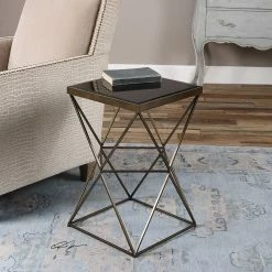 UTTERMOST UBERTO ANTIQUE BRONZE SIDE TABLE