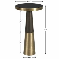 UTTERMOST DIXON ESPRESSO & BRASS ACCENT TABLE