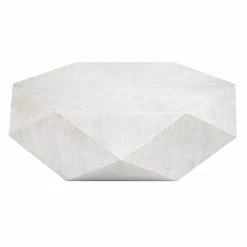 UTTERMOST TAMBORA COFFEE TABLE: WHITE CERUSE