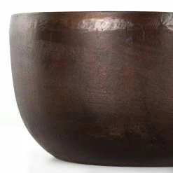 FOUR HANDS Furniture BASIL ALUMINUM ROUND COFFEE TABLE: ANTIQUE RUST