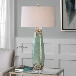 UTTERMOST ESTER CRACKLED CERAMIC TABLE LAMP Lighting