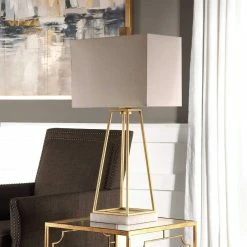 Deals โจ UTTERMOST Lighting MACK GOLD RECTANGULAR LAMP ๐ 8 UTTERMOST Lighting MACK GOLD RECTANGULAR LAMP