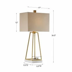 Deals โจ UTTERMOST Lighting MACK GOLD RECTANGULAR LAMP ๐ 11 UTTERMOST Lighting MACK GOLD RECTANGULAR LAMP