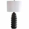 UTTERMOST EBONY STAINED SCULPTED WOOD TABLE LAMP Lighting