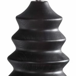 UTTERMOST EBONY STAINED SCULPTED WOOD TABLE LAMP Lighting