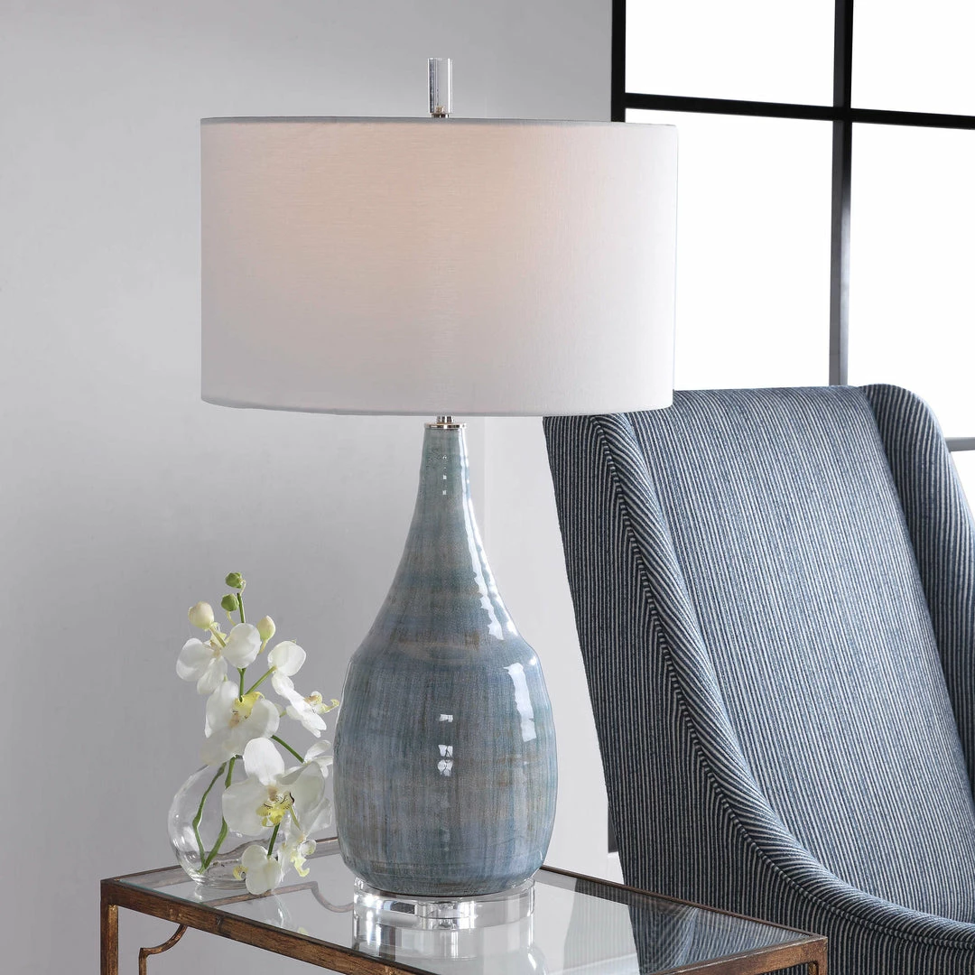 New π UTTERMOST AQUA CRACKLE GLAZE CERAMIC TABLE LAMP β 2 UTTERMOST AQUA CRACKLE GLAZE CERAMIC TABLE LAMP