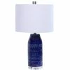 UTTERMOST TRIBAL EMBOSSED BLUE GLAZE TABLE LAMP