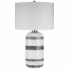 UTTERMOST GRANGER TEXTURED WHITE STRIPED TABLE LAMP Lighting