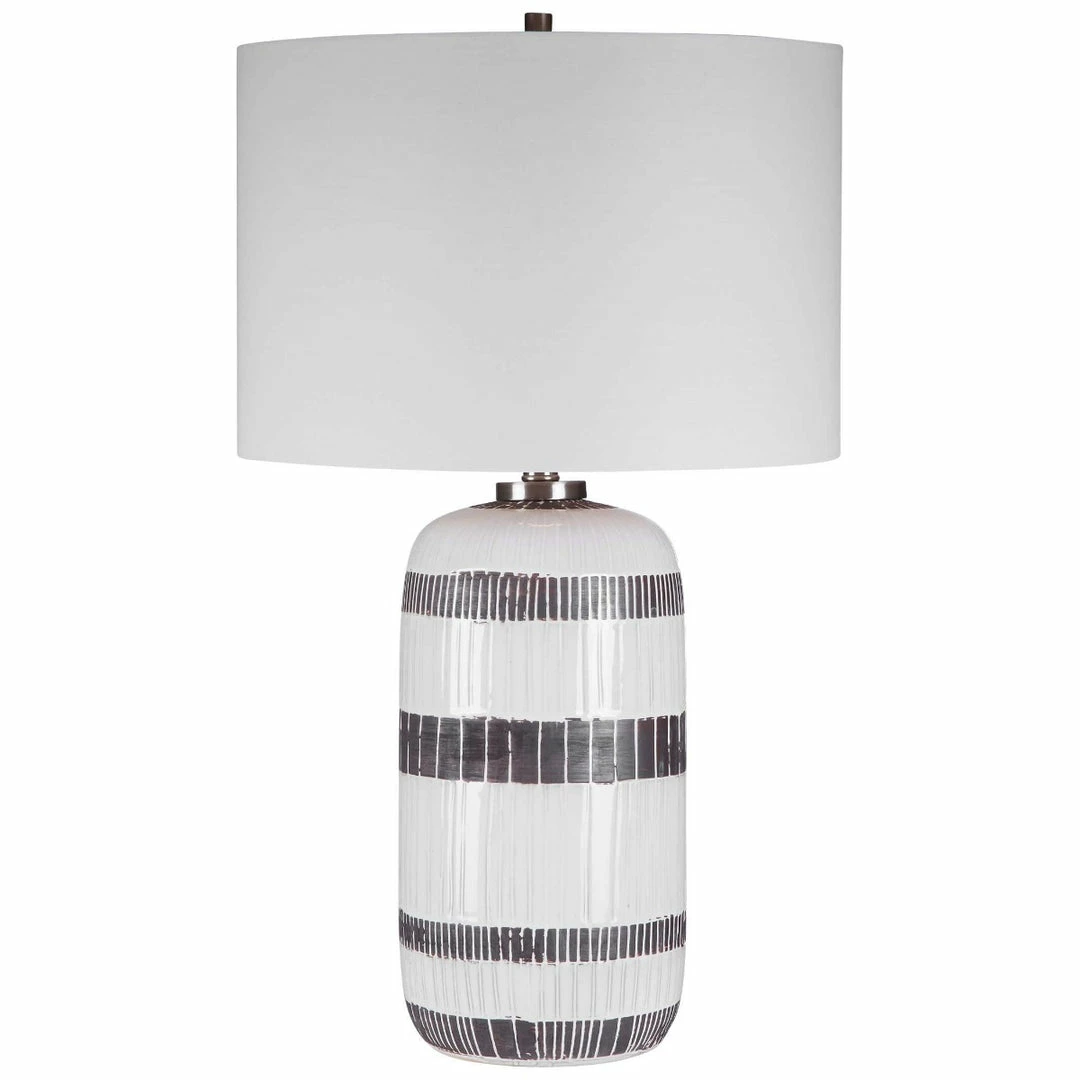 Budget ๐ UTTERMOST GRANGER TEXTURED WHITE STRIPED TABLE LAMP Lighting ๐ฏ 1 UTTERMOST GRANGER TEXTURED WHITE STRIPED TABLE LAMP Lighting