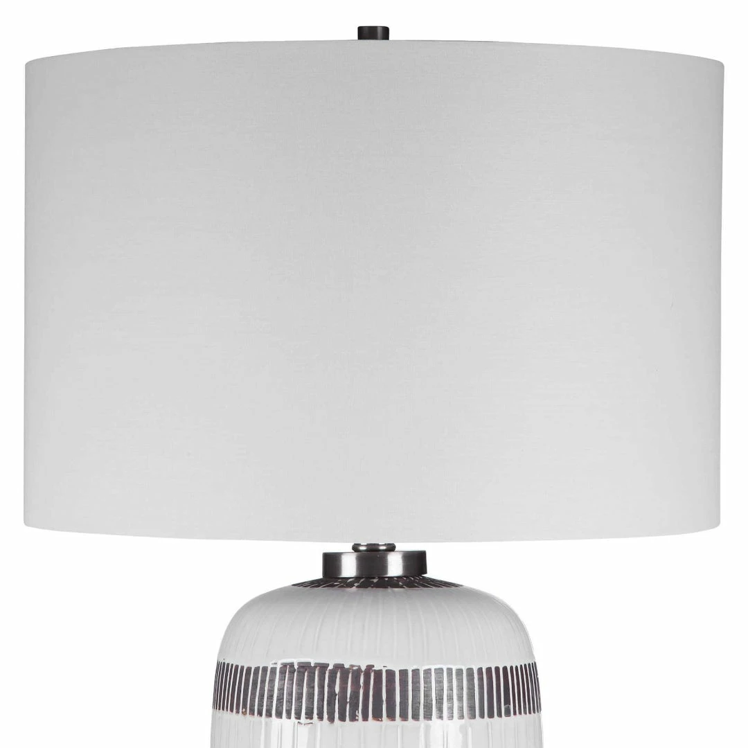 Budget ๐ UTTERMOST GRANGER TEXTURED WHITE STRIPED TABLE LAMP Lighting ๐ฏ 4 UTTERMOST GRANGER TEXTURED WHITE STRIPED TABLE LAMP Lighting