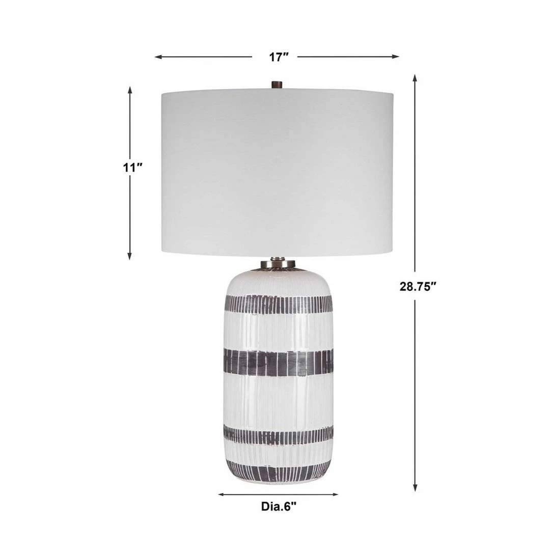 Budget ๐ UTTERMOST GRANGER TEXTURED WHITE STRIPED TABLE LAMP Lighting ๐ฏ 6 UTTERMOST GRANGER TEXTURED WHITE STRIPED TABLE LAMP Lighting