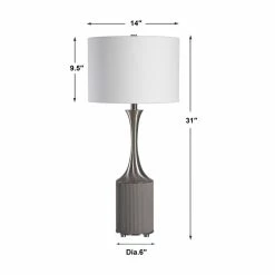 Best deal ๐งจ UTTERMOST Lighting PITMAN RIBBED CONCRETE TABLE LAMP ๐คฉ 9 UTTERMOST Lighting PITMAN RIBBED CONCRETE TABLE LAMP