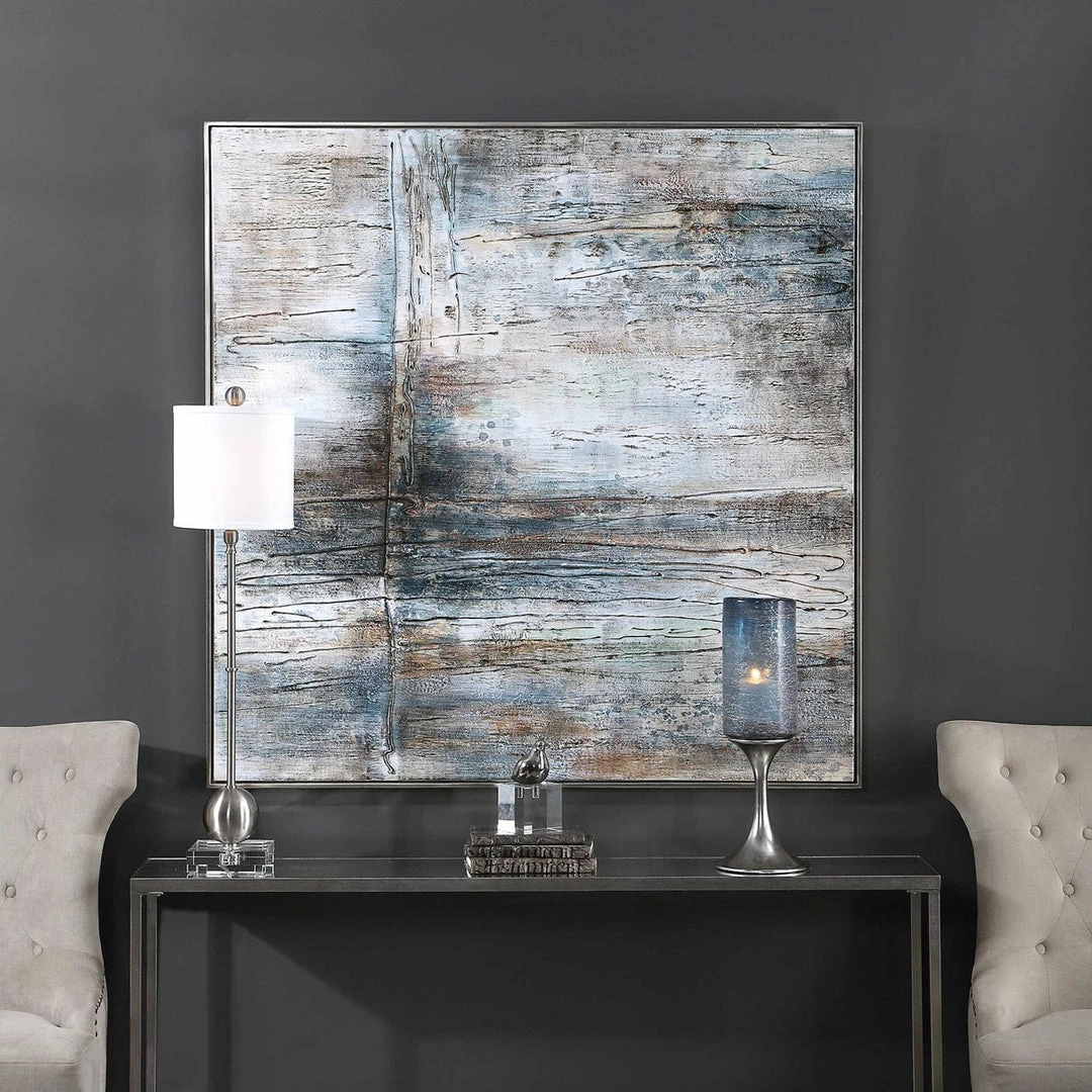 New ๐ UTTERMOST "OPEN SEAS" HAND PAINTED TEXTURED ACRYLIC ON CANVAS Wall Art ๐ 3 UTTERMOST "OPEN SEAS" HAND PAINTED TEXTURED ACRYLIC ON CANVAS Wall Art