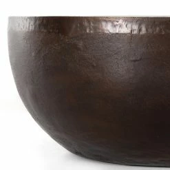 FOUR HANDS Furniture BASIL ALUMINUM ROUND COFFEE TABLE: ANTIQUE RUST