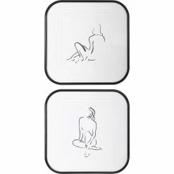 UTTERMOST "FEMININE SKETCH" GLASS FRAMED PRINTS | SET OF 2 Wall Art