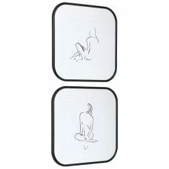 Discount π UTTERMOST "FEMININE SKETCH" GLASS FRAMED PRINTS | SET OF 2 Wall Art π 9 UTTERMOST