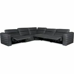 HOOKER CHATELIAN LEATHER SECTIONAL STATELY GREY Furniture