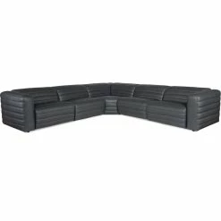 HOOKER CHATELIAN LEATHER SECTIONAL STATELY GREY Furniture