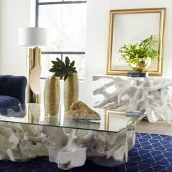 PHILLIPS COLLECTION GEL COAT WHITE CAST ROOT CONSOLE Furniture