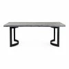 MOES Furniture BENT IRON WEATHERED GREY LIVE-EDGE DINING TABLE