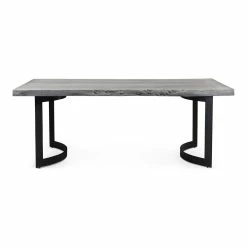 MOES Furniture BENT IRON WEATHERED GREY LIVE-EDGE DINING TABLE